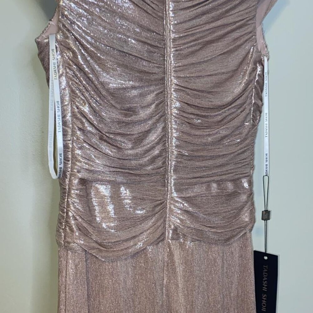 TADASHI SHOJI Constance Pleated Gown in Stretch-lamé - Picture 7 of 9